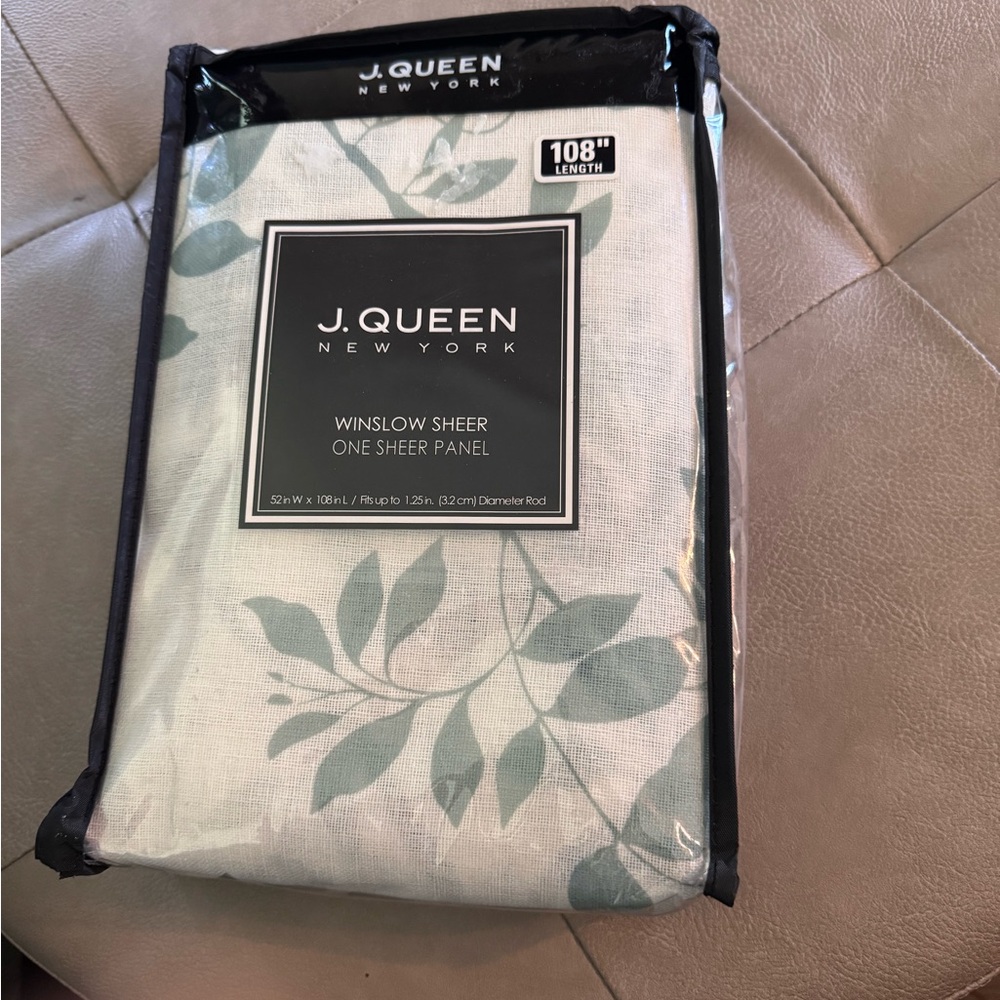 J Queen New York Winslow Sheer Ivy Leaf Window Curtin Panels
